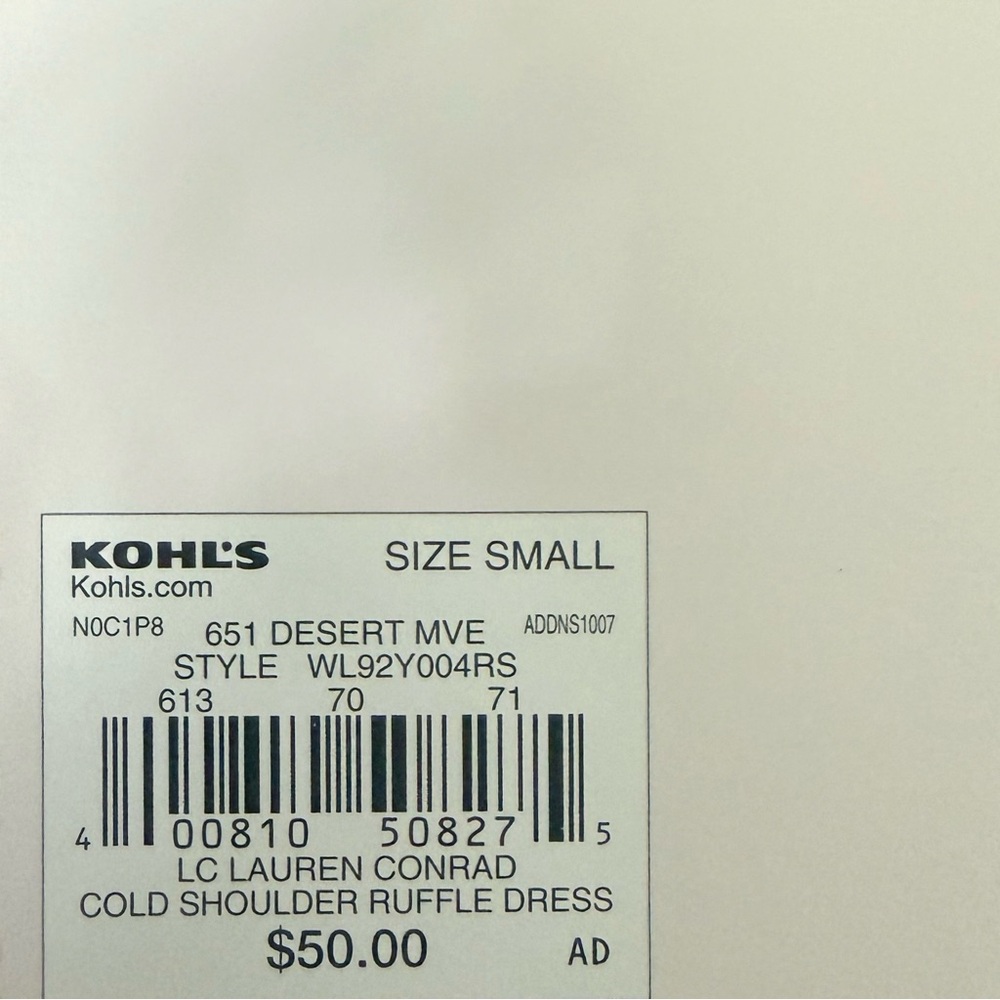 LC Lauren Conrad Cold Shoulder Ruffle Shift Dress Women’s S 4/6 Desert Mauve NWT - Picture 15 of 15